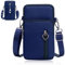KUIZHEN Handytasche zum Umhängen, Handy Tasche, Nylon Crossbody Bag Multifunktionale Handytasche mit Vielen Fächern Verstellbarer Schultergur Handy Schultertasche 20x11cm Blau