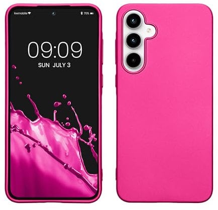 kwmobile Housse Compatible avec Samsung Galaxy A35 Coque - Housse de téléphone Protection Souple en TPU - Rose métallique