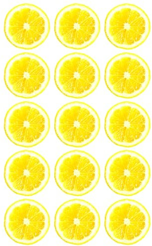 15 x Lemon Slice Edible Wafer or Icing Cupcake Toppers Fun Citrus Fruit Themed Party Cake Decorations Perfect For Brownies Cookies Muffins & More! (Premium Icing Sheet)