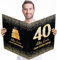 Yibat Geburtstagskarte 40 Groß Happy Birthday Grußkarte Geburtstag Glückwunschkarte Gästebuch Gastposter für Männer Frauen Geburtstag Partydeko