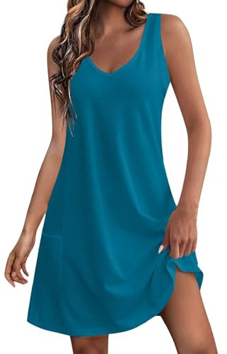 Generic Robe À Bretelles D'Été Grande Taille Femme - Robe Blanche Fluide Longue Bohème Printemps 2024 - Vert L