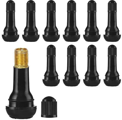 HENGBIRD 100 Stück TR414 Gummi Ventile, Reifenventil Schwarz, Universal Gummiventile, Snap-In Gummiventile Ventile Reifen Autoventil, Auto Gummiventil Reifen für Meist Auto, Motorräder