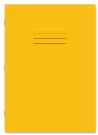 Hamelin A4 Exercise Book Stapled, Ruled with Margin, Header & Footer, 64 Page, Yellow, 50 Pack
