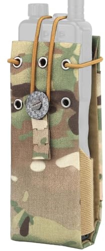 Peminkoo Tactical Molle Radio Walkie Talkie Pouch for MPU5 PRC163 152 148 Interphone Holster Military Waist Bag Airsoft Hunting Vest Gear (CP)