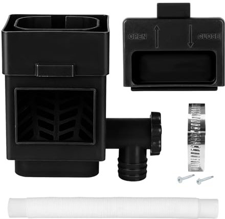 Regenwassersammler, Fallrohr Regensammler, Regentonnen Umlenk Set Passend für 2x3 oder 3x4 Zoll Fallrohre, Fallrohrumlenker mit Einstellbarem Ventil und Filter, 5-Fuß-Schlauch (Schwarz)