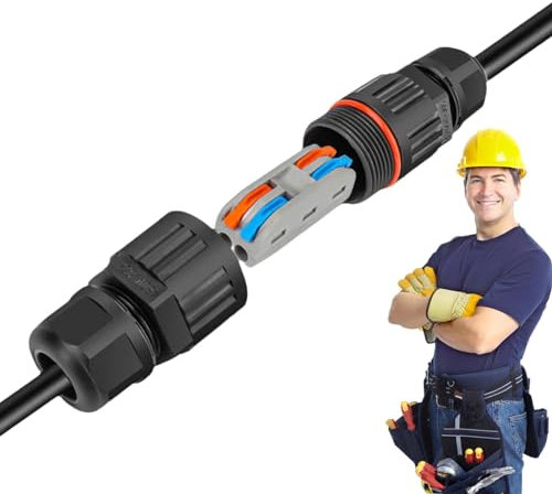 Mwqpgyh Waterproof Electrical Cable Wire Connector - Outdoor Cable Connector, Outdoor Electrical Junction Box, IP68 Junction Box Cable Connector Sleeve Coupler For 2 Or 3-Pin Cables, -40°C +95°C