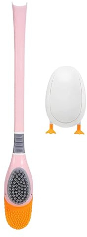 Mimoqk Toilettenbürste, Toilettenbürstenreiniger - Niedliche Ente Toilettenbürste, Badezimmer-Toilettenbürsten-Set, Toilettenbürste, schnell trocknend für Haus-WC, Hotels, Schulen,
