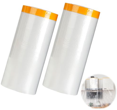 Lot de 2 rouleaux 180 cm x 20 m et 300 cm x 20 m bache protection peinture,bache peinture bache peinture de protection sol protection peinture bâche de protection peinture bache plastique