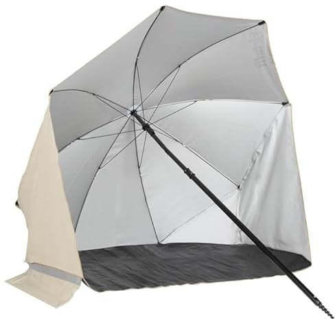 VirtuFit Strandsonnenschirm - Windschutz - 180cm - Beige
