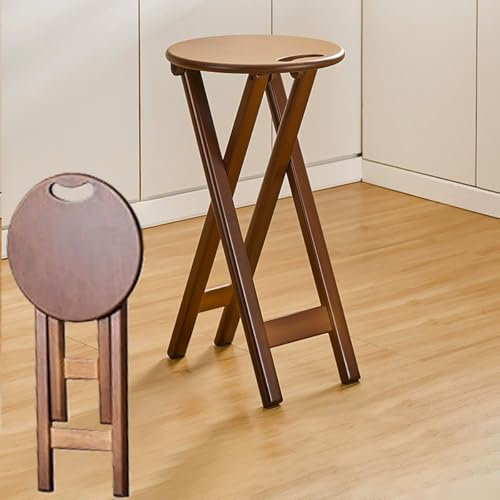 YOHIEE Tabourets de Bar Pliant Chaise Bar Haute Bambou, Tabouret Pliant Portable avec Repose-Pieds, Idéal pour Cuisine, Salle À Manger, Salon, Max. 150 Kg(Large)