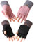 TYXHXTF 2 Paar Handschuhe Fingerlos Damen, Warm Winterhandschuhe mit Kappe Halbfinger Fäustlinge, Fingerhandschuhe für Damen und Herren, für Skifahren Radfahren