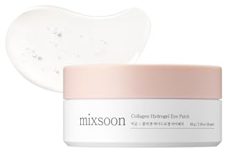 mixsoon Collagen Hydrogel Eye Patches Hydrating Gel Eye Mask with Collagen, Peptides and Amino Acids for Smooth Under Eye Skin Care 84 g / 2.84 fl.oz. (30 pairs) Korean Glass Skin Care