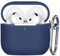 Ouwegaga Cover per Airpods 4 2024, Silicone Custodia per Airpods 4 Generazione, Protezione Completa del Corpo Cover Compatìbile con Apple Airpods 4 Case, con Moschettone, Naviblue