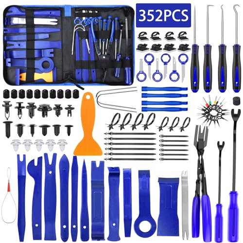 TEGOVE 352 Stück Auto Demontage Werkzeuge,Demontage Werkzeug Auto mit Auto Befestigung Clips,Automotive Reparatur Werkzeug Universal,Kunststoff Hebelwerkzeug für Türverkleidung Radio Und Platten