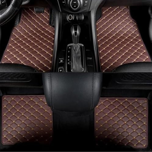 MBBROS 4pcs Auto Fußmatten für Ford Mustang VI (Fastback) 2015 2016 2017 2018-2022, Wasserdichtes Anti-Rutsch Abriebfest Allwetter Auto Teppiche Teppich Innenraumschutz ZubehöR,C Coffee