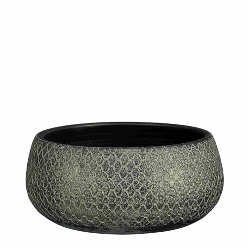 MICA Decorations Pot de fleurs Madeira - 27 x 27 x 13 cm - Terre cuite - Vert