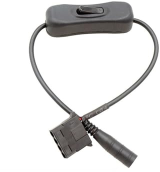 ChunLK DC 5.5 * 2.1mm to Molex Adapter Cable 12V Computer Molex DC Extension Cable with Switch -37cm(with Switch)