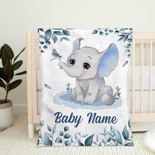 Babydecke mit Namen Personalisiert,Flauschige Warme Kuscheldecke mit Namen und Geburtsdatum,Geschenk Baby Taufe Geburt Mädchen Junge für Kinderdecke Namensdecke Krabbeldecke