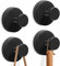4PCS Black Suction Cup Hooks Stainless Waterproof, Large Suction Hook for Hanging,No drill Suction Heavy Duty Vacuum Adhesive Hooks for Shower Bathroom Kitchen Glass Door Window(Hang up to 22LBS)