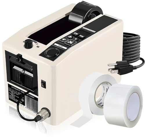 Yueidung Electric Tape Cutting Machine, Automatic Tape Dispenser Cutting 8-50mm Width 999mm Cutting Length, Ribbon Cutting Machine for Wrapping/Packing Office Shipping, Businesses, Home Use