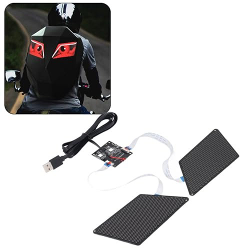 Devil Eyes Leichte, Volle Farbe Programmierbares Scrollen Flexible Digitale Schilder, Augen Geformte LED -Smart -Bildschirm für Auto -Rucksack, Große Augenlichter, USB