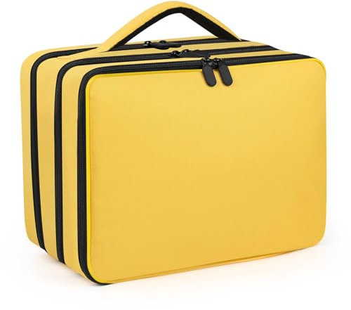 Minahao Toy Storage Bag for 1:64 Scale Mini Toy Cars & Monster Trucks - Portable Toy Car Organizer Bag Can Store 105 Toy Cars. (Yellow)