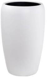 Moderne & Hochwertige Pflanzvase / Pflanzkübel – Fiberglas - Mit Einsatz – Indoor & Outdoor – Wetterbeständig & Frostsicher – Blumenkübel / Pflanzgefäß / Vase / Kübel (Matt Weiß, Höhe: 50cm)
