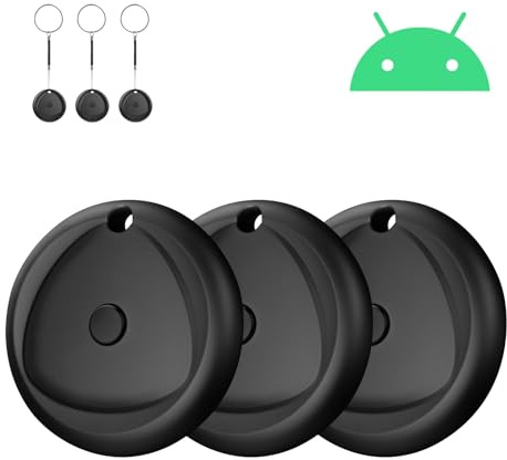Android Tarcker Tags Work with Find Hub App, Keys Finder Smart Tag with 80dB Alarm Volume, Replaceable Battery, IP67 Waterproof Item Locator for Luggage, Backpack, Wallet etc, 3-Pack