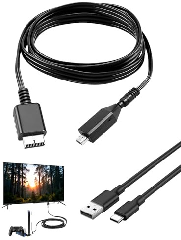 PS1/PS2 to HDMI Adapter Cable, PS1/PS2 to HDMI Converter, Support PS1/PS2 Games Consoles and Projector Monitor TV Multimedia HD Connection 720P/1080P Output Multifunctional PS2 HDMI Adapter Cable Link