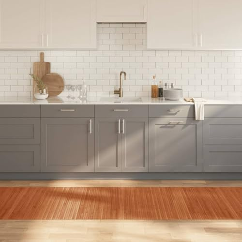 Tonture Bambus Teppich Rechteckig Braun 80x300 cm, strapazierfähiger Bodenbelag für Wohnzimmer, Esszimmer, Schlafzimmer, Rutschfester Naturfaser Läufer für stilvolle Deko