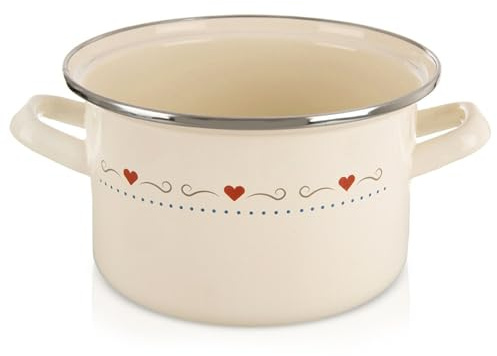 orion group Emaille Kochtopf 2 l Ø 18 cm Praktischer Kochtopf mit | ergonomischen Griffen Für alle Herdarten Ofen geeignet Spülmaschinenfest Robuste Emaillebeschichtung