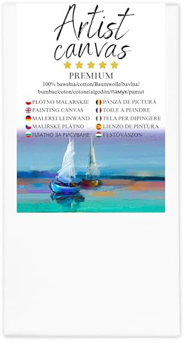 GP TONER Keilrahmen Leinwand Baumwolle Weiß Leinwände Künstlerbedarf Malen verschiedene Größen Holzleisten 80x150 cm
