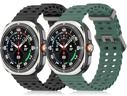 BDIG 2 piezas Correas Compatible con Samsung Galaxy Watch Ultra 2/Ultra 47mm, correa deportiva de silicona azul marino compatible con Samsung Galaxy Watch Ultra 2/Ultra 47mm