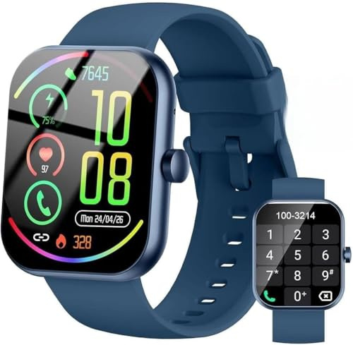 Reloj Inteligente Hombre Mujer 1,96 HD, Llamadas Bluetooth, IP68, 300mAh | Smartwatch deportivo con 100+ modos, pulsómetro, SpO2, monitor de sueño, 200+ esferas, 7 días y 30 en espera, música y voz