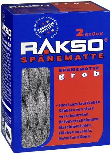 RAKSO Spänematten grob | 2 robuste, langlebige Stahlspänematte, Reinigung starke Verschmutzungen