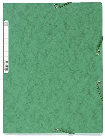 Exacompta - Réf. 55503E - 1 chemise à élastiques - pochette 3 rabats - en carte lustrée 400 g/m2 - dimensions 24 x 32 cm pour documents au format A4 - couleur vert