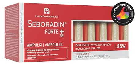 Seboradin FORTE Ampuller mot Håravfall för Kvinnor och Män 14 x 5,5 ml | Tunnare Hår, Vikande Hårfäste, Håravfall efter Förlossning, Androgen Alopeci, B-vitaminer, Humle, Ginseng och Capsicum