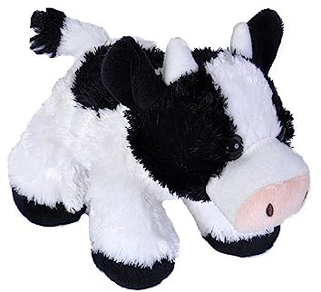 Wild Republic Hug’Ems Cow, Stuffed Animal, 7 Inches, Gift for Kids, Plush Toy, Fill is Spun Recycled Water Bottles,18 cm