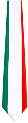 FLAG-314 Herren-Krawatte mit italienischer Flagge, Rot, Grün, Weiß, Einheitsgröße