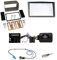 Doppel 2-DIN Blende Radioblende Abdeckung Charcoal + Multilead LFB Lenkrad Interface Radio Adapter + Fakra Antenne Adapter kompatibel mit Opel Astra/Antara/Corsa D/Zafira B