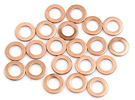 sourcing map rondelle cuivre étanchéité Joint 20pc 6mm Dia Interne 10 mm Diamètre extérieur