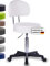 1stuff Rollhocker Squash 40 mit Rückenlehne BIGBACK - ca. 51-71 cm Sitzhöhe - Drehhocker - Praxis-Hocker mit 40 cm breitem Sitz - Küchen-Hocker mit Rollen - Bürohocker Weiß