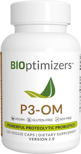 BiOptimizers P3-OM | Bio-Cultura Para Mujeres Y Hombres | Cepa Unica Patentada | Formulado Por El Médico | No Necesita Refrigeración | 120 Cápsula