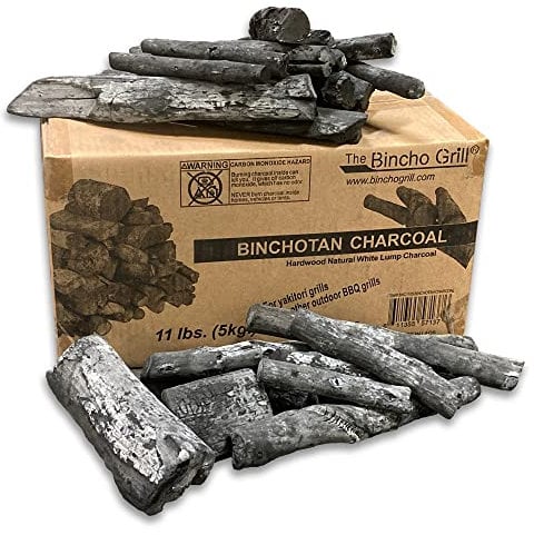 The Bincho Grill Binchotan - Carbone di carbone per barbecue giapponese, 5 kg, legno massiccio di alta qualità, per Yakitori, 100% legno naturale, combustione pulita, calore elevato, senza fumo (11,00