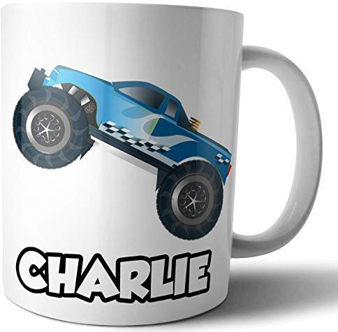 AK Giftshop Personalised Mug - Monster Truck 4x4 - Gift - Birthday - Christmas - Stocking Filler - Secret Santa
