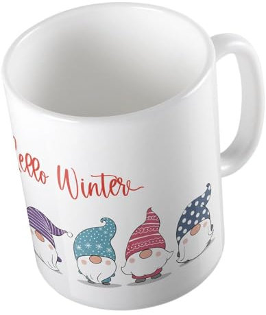 Huuraa Kaffeetasse Hello Winter Wichtel Geschenk Tasse Weiß 330ml Hello Winter Wichtel Geschenkidee