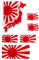 BIKE-label Japan Rising Sun 3D Aufkleber Set Flaggen 6 Stück Sticker Auto Kfz Motorrad X301200VA
