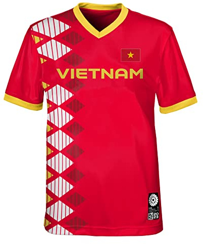 FIFA Unisex Official 2023 Women's Football World Cup Kids Team Shirt, Vietnam T-Shirt (1er Pack)
