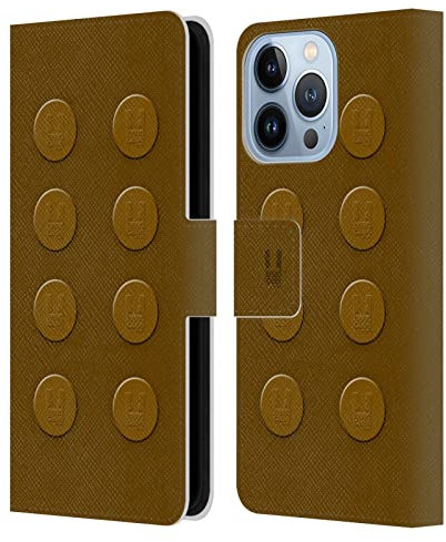 Head Case Designs Marrone Mattoncini Custodia Portafoglio in Pelle Compatibile con Apple iPhone 13 PRO