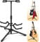CAHAYA CY0321 Support de guitare avec 2 supports de cou pliable en métal universel pour guitares acoustiques électriques ukulélé, violon, banjo, mandoline